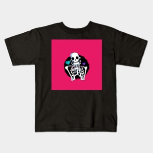 Cute Skeleton Love Halloween Sticker Kids T-Shirt